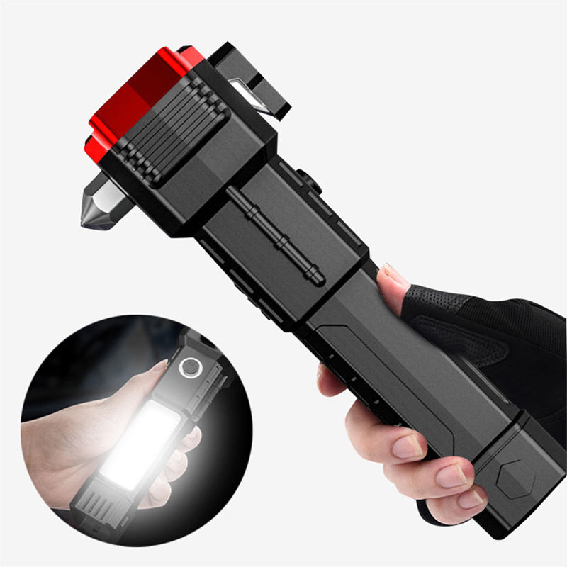 Marteau de sécurité pour voiture, puissance de charge multifonctionnelle, lampe de travail, feu d'urgence, auto-sauvetage, bris de fenêtre, lampe de poche d'auto-défense