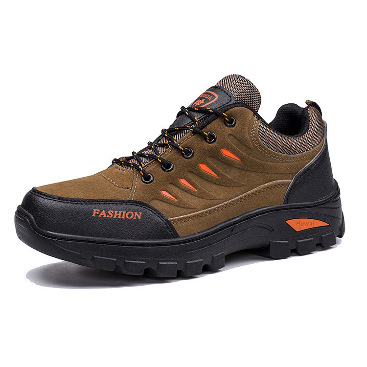Zapatos de trabajo de senderismo para hombre, zapatillas de deporte informales transpirables con cordones, zapatos deportivos para correr al aire libre