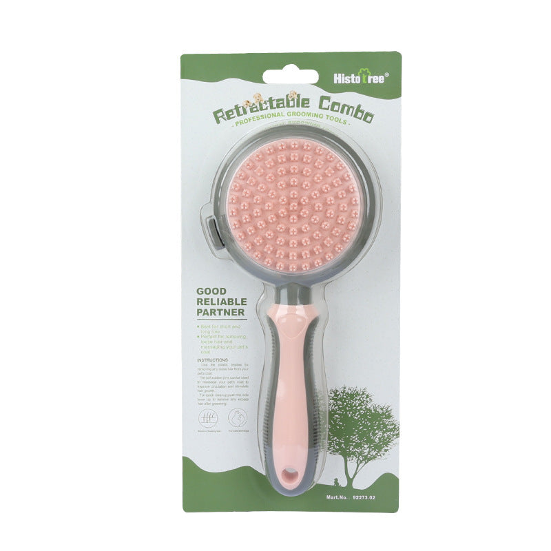 Peigne d'épilation pour animaux de compagnie, brosse pour chat, autonettoyante, brosse lisse, épilation, Massage Double face