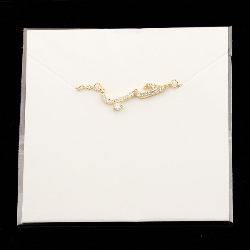 Collier de déclaration d'amour arabe en or Rose, bijoux en Zircon