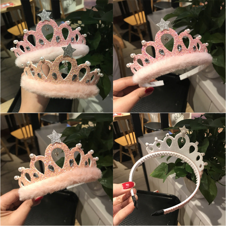 Accessoires de cheveux pour enfants, couronne en cristal à paillettes pour filles, nouvelle collection