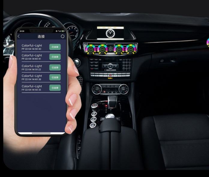 Lumière d'ambiance LED Rgb pour aromathérapie dans la voiture, capteur de couleur magique, lumière intelligente à commande vocale, lumière de rythme musical