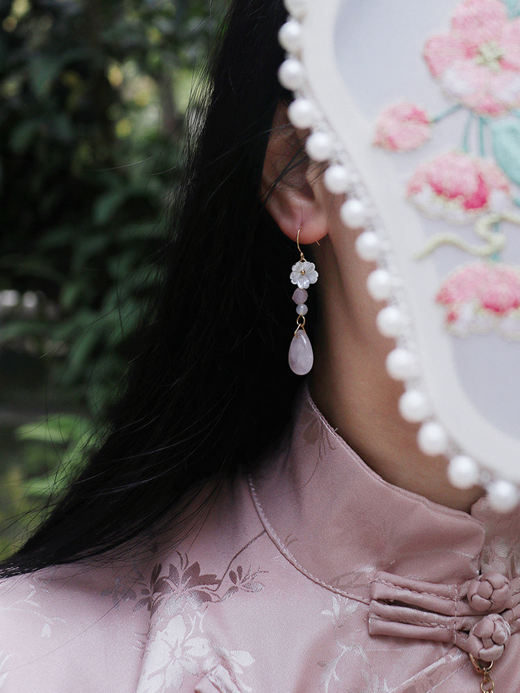 Robe Cheongsam Boucles d'oreilles antiques Hanfu