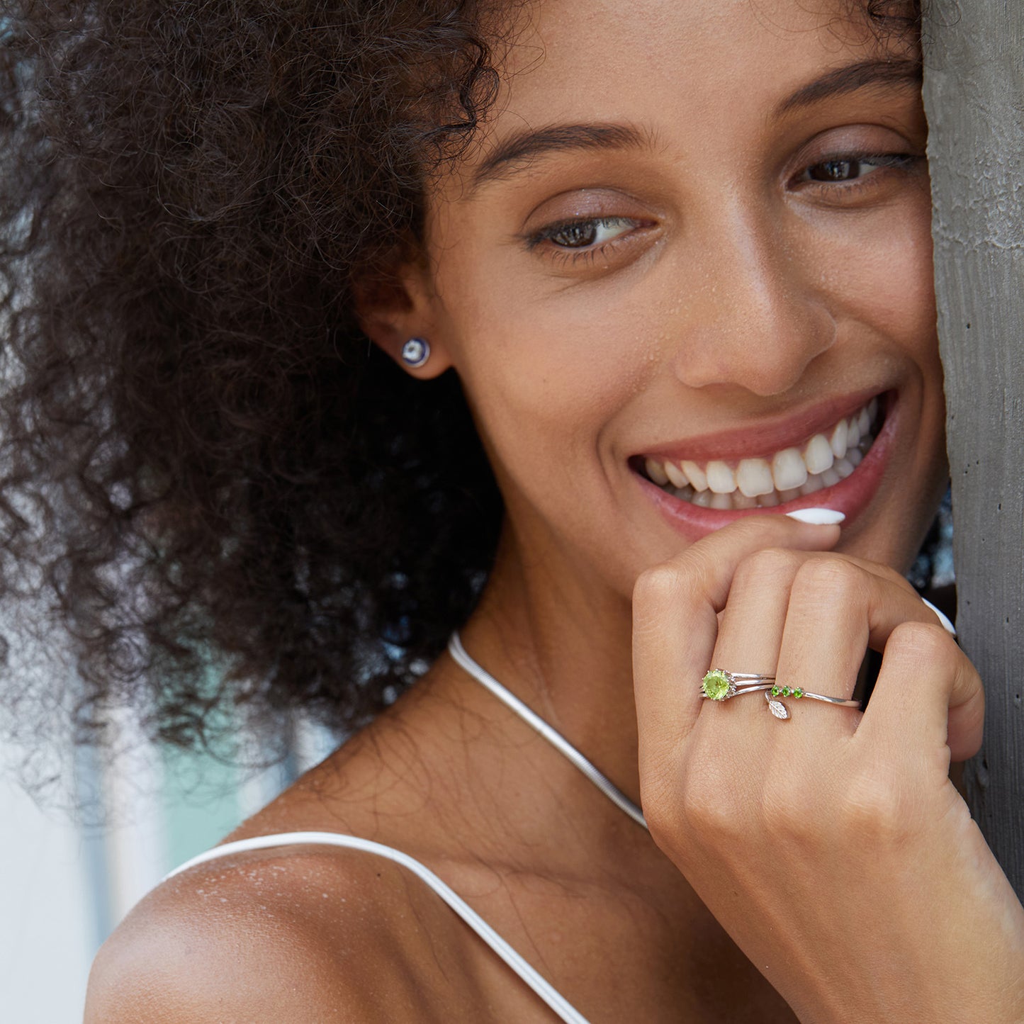 925 Silver Natural Diopside Minimalist Ring