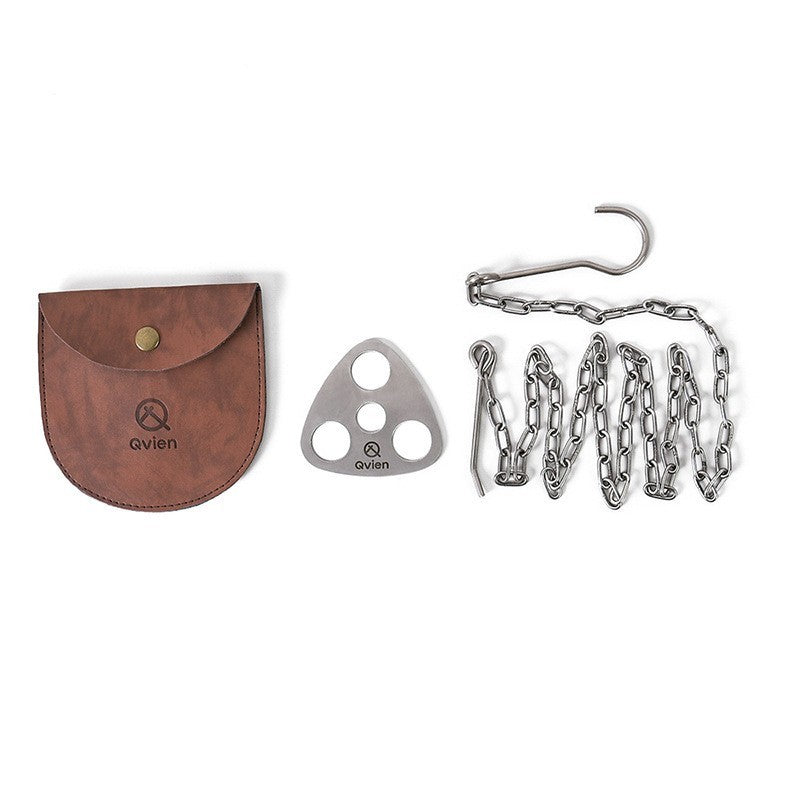 Support de pot suspendu triangulaire pratique pour le camping en plein air
