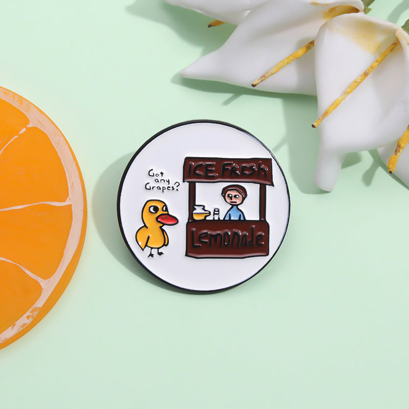Broche en alliage de canard de dessin animé mignon