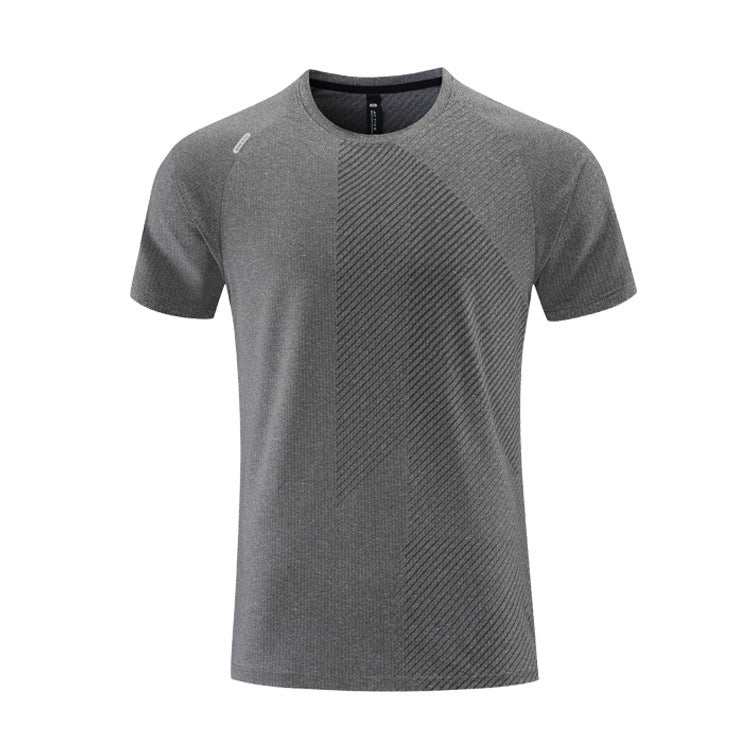 Thermal Transfer Printing Dark Grain Ice Silk Breathable Fitness Short Sleeve