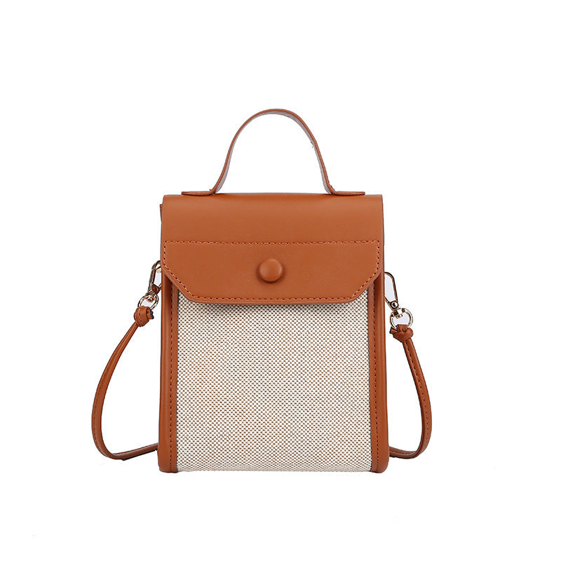 Petit sac messager carré simple à bandoulière color block