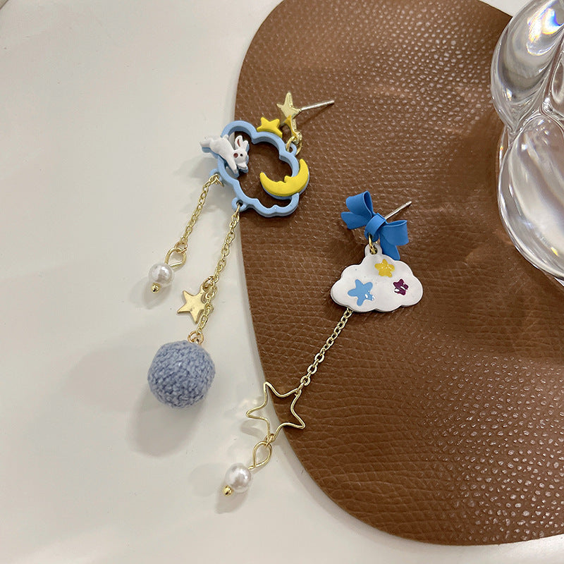 Boucles d'oreilles à nœud de lapin à la mode pour femmes