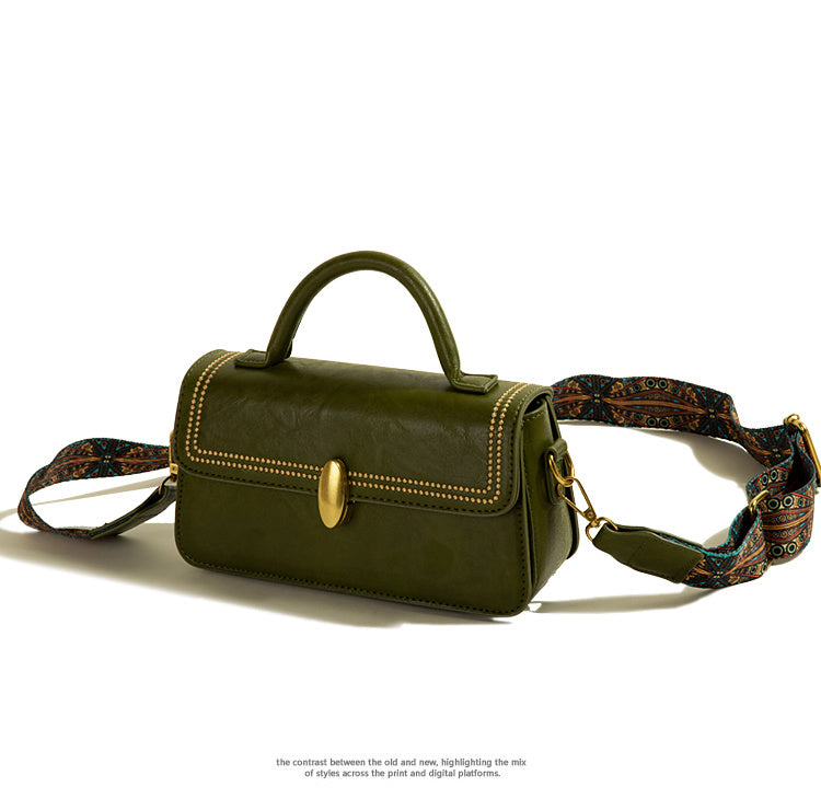 Bolso mensajero retro de textura avanzada para mujer