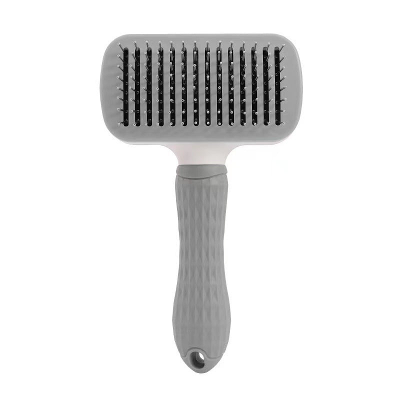Peigne autonettoyant pour chat, en acier inoxydable, pour chien, brosse à cheveux, une clé pour enlever l'artefact flottant