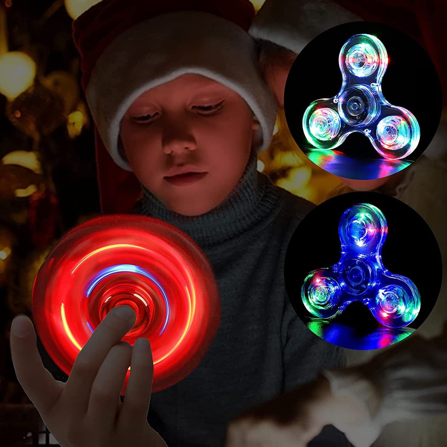 Luz LED luminosa Fidget Spinner mano mejores hilanderos brillan en la luz oscura EDC Figet Spiner dedo alivio del estrés juguetes