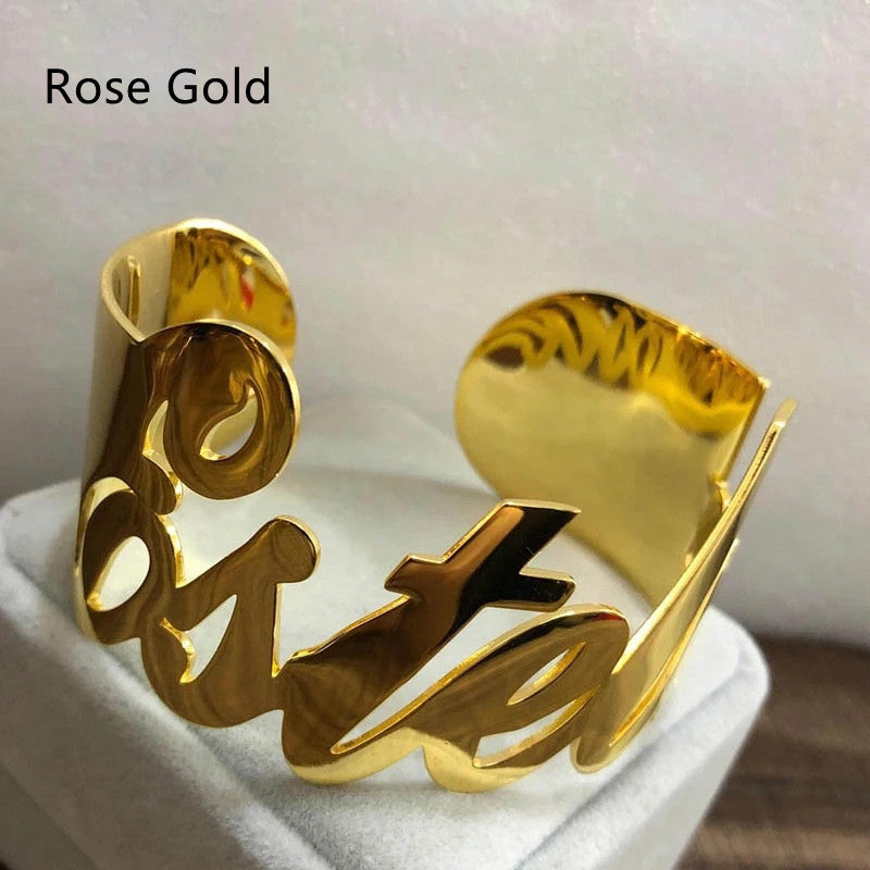 Bracelet de lettre de nom personnalisé en acier inoxydable