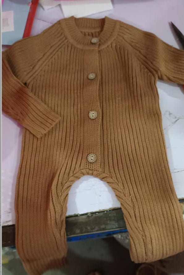Combinaison tricotée à manches longues pour bébé, barboteuse, printemps et automne