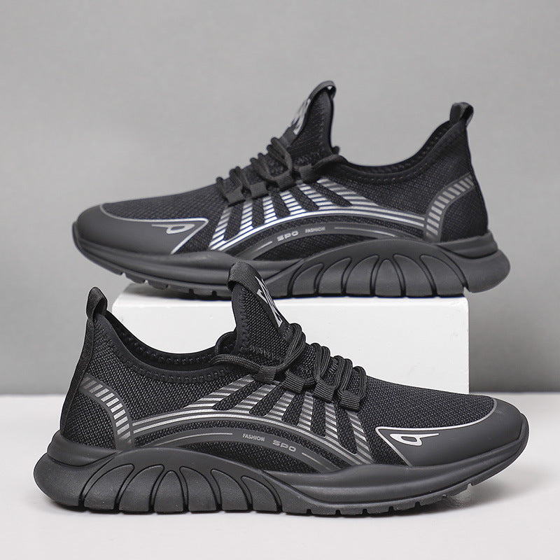 Zapatos para correr transpirables informales Flyknit de moda para hombre