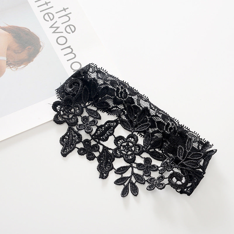 Black Three-dimensional Water Soluble Lace Princess Thigh Ring