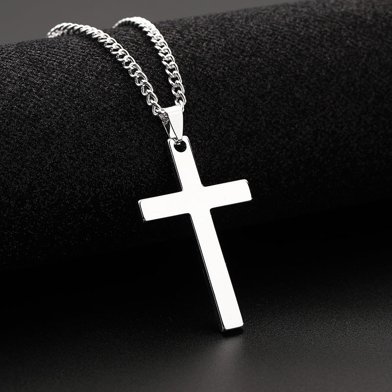 Collier pour hommes à étagère croisée en acier inoxydable