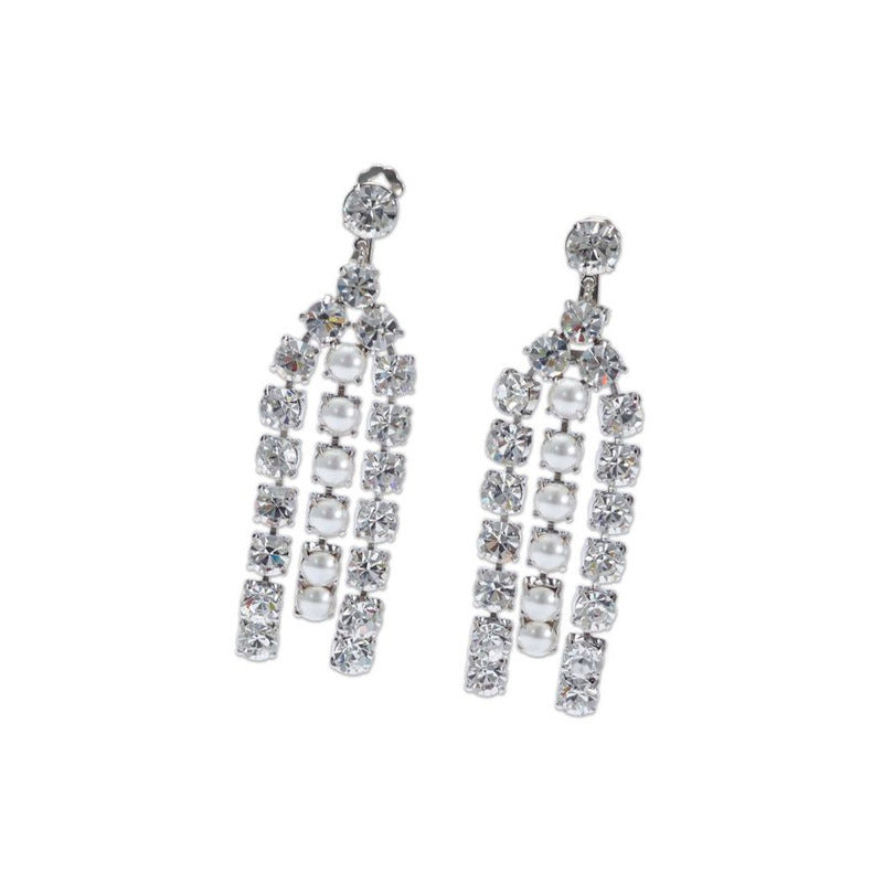 Boucles d'oreilles en strass Su Light, boucles d'oreilles de tempérament de luxe, accessoires Vintage