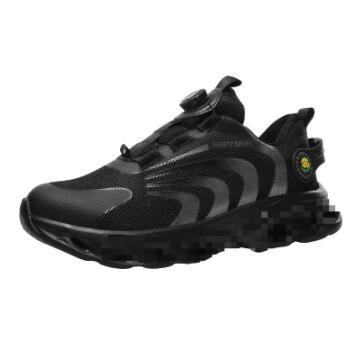 Chaussures de Protection du travail tissées volantes avec bouton d'arrivée transfrontalière, embout en acier