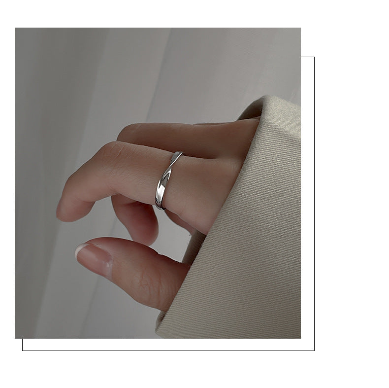 925 Sterling Silver Mobius Strip Simple Niche Design Simple Bracelet Ring