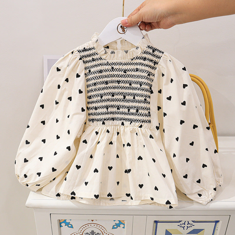 Ensemble deux pièces pour bébé fille, haut et pantalon évasé, poupée