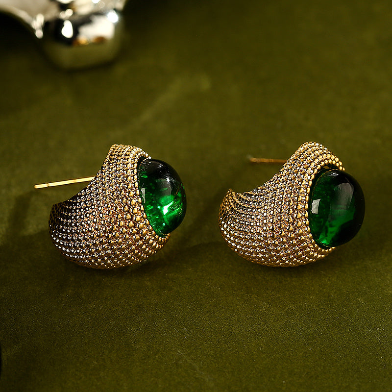 Boucles d'oreilles épingles en cristal et argent pour femmes