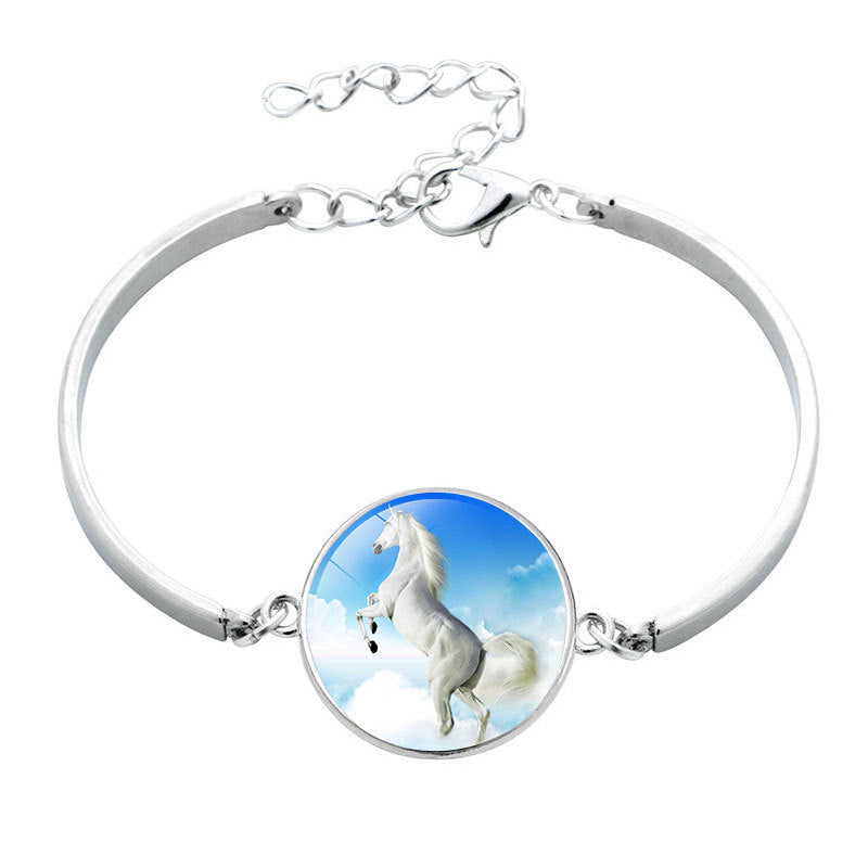 Animal Horse Glass Time Stone Bracelet