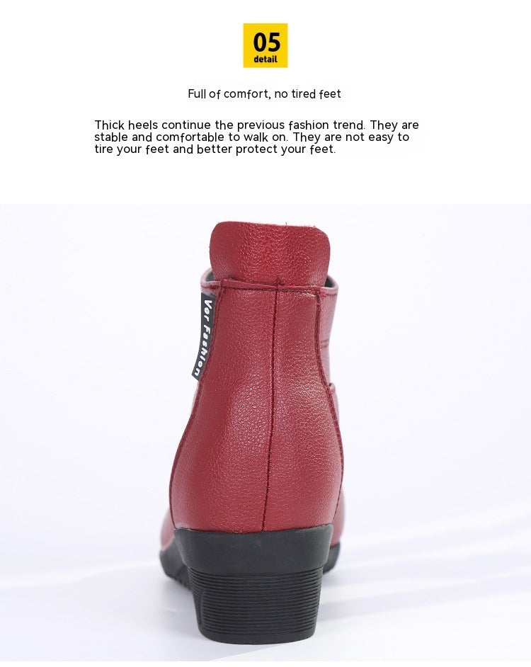 Chaussures de sport à talon moyen et fond souple, bottines de danse pour personnes d'âge moyen et âgées, bottines à fermeture éclair