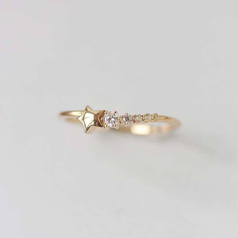 S925 Sterling Silver Pentagram Ring Affordable Luxury Fashion Wind Niche Design Simple Women's Ring