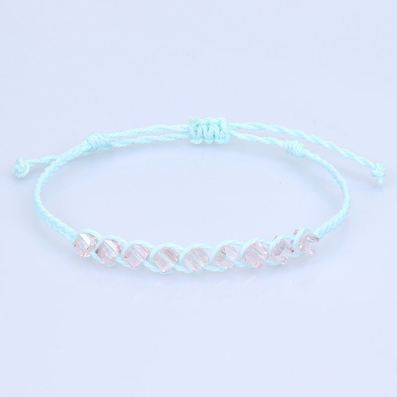Bracelet de perles de cristal cubique fait à la main