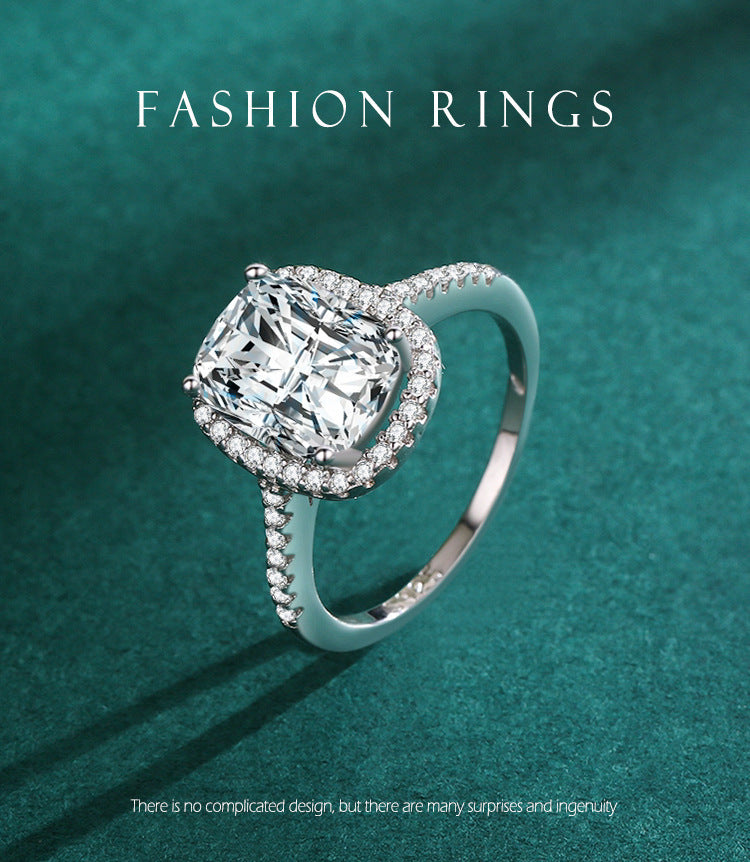 Women's S925 Sterling Silver Princess Ring