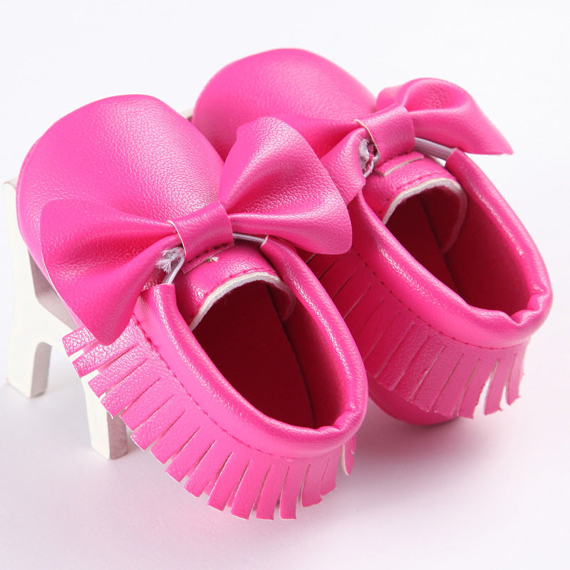 Printemps et automne nouveau 0-1 ans garçons et filles bébé chaussures gland Pu bas antidérapant décontracté bébé chaussures