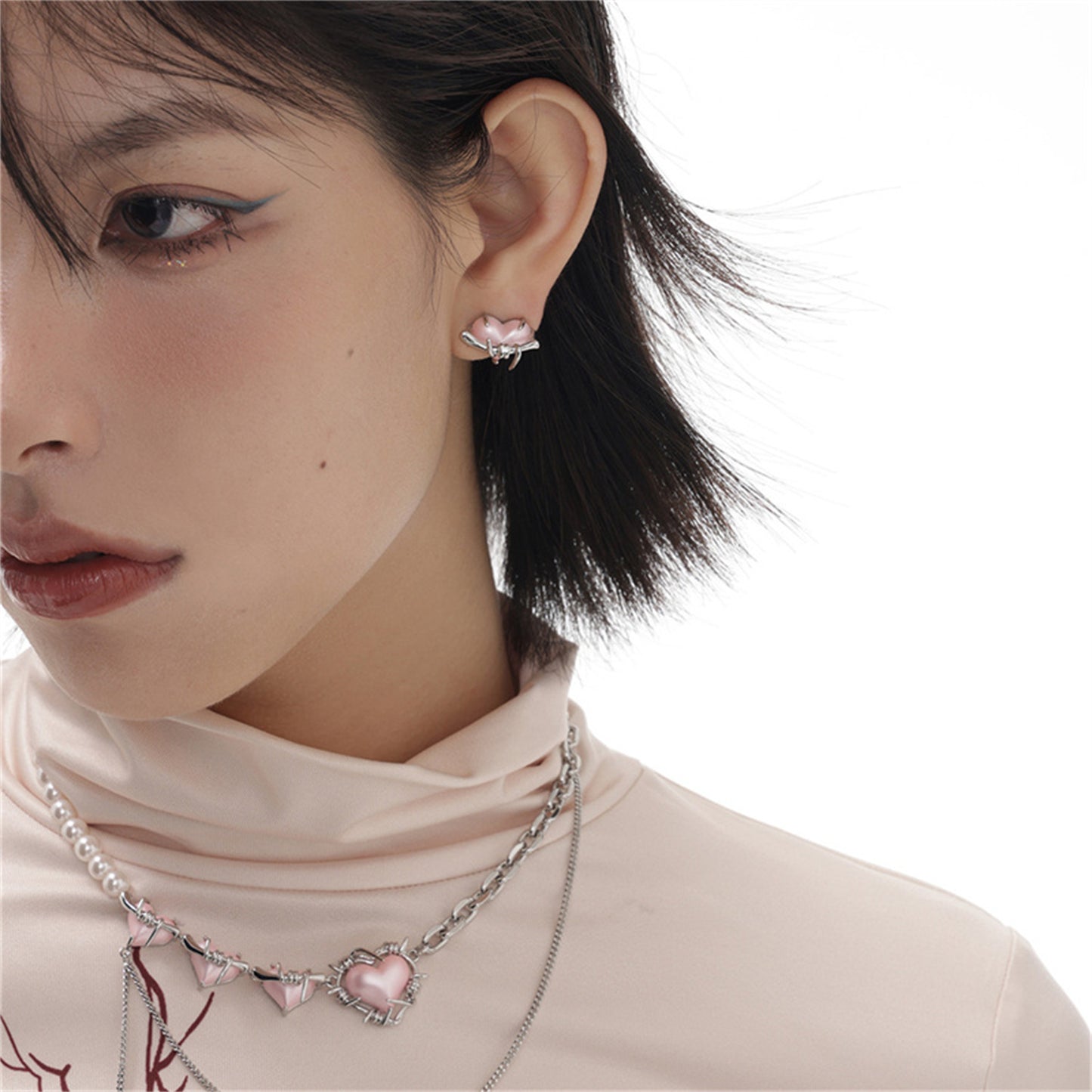 Boucles d'oreilles d'amour ballon tridimensionnelles à la mode pour femmes
