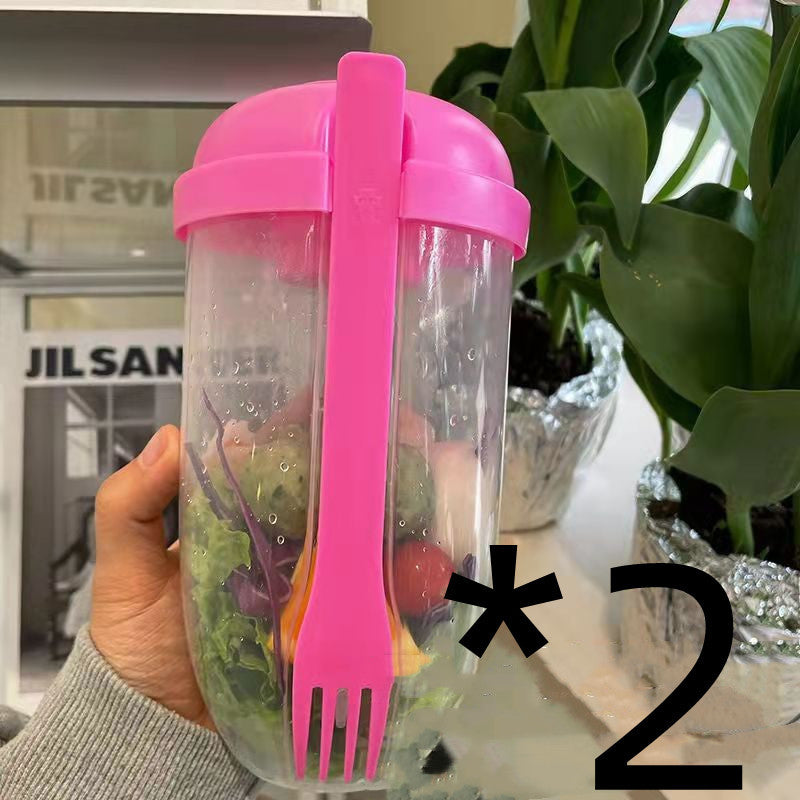 La tasse à salade de style Ins avec fourchette et couvercle est portable