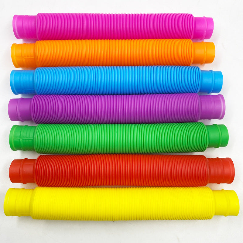 Bobine de Tube en plastique coloré, jouet magique créatif pour enfants, cercle, jouets amusants, développement précoce, jouet éducatif pliant