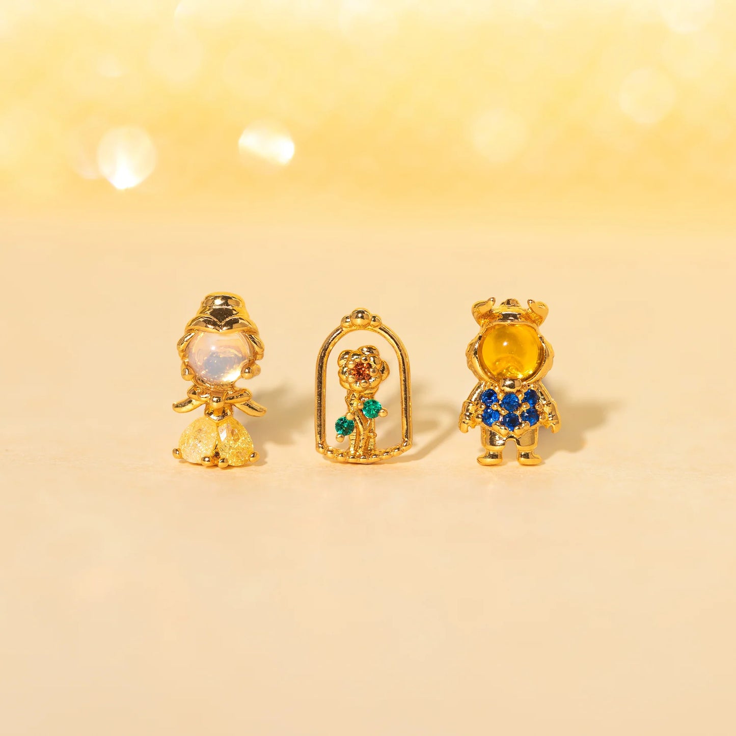Boucles d'oreilles mignonnes, costume trois pièces, boucles d'oreilles en Zircon