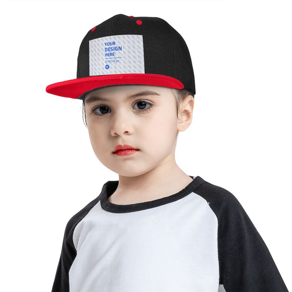 Chapeau Hip Hop contrasté à bord plat pour enfants