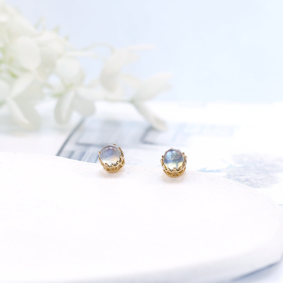 Pendientes de olivino natural para mujer