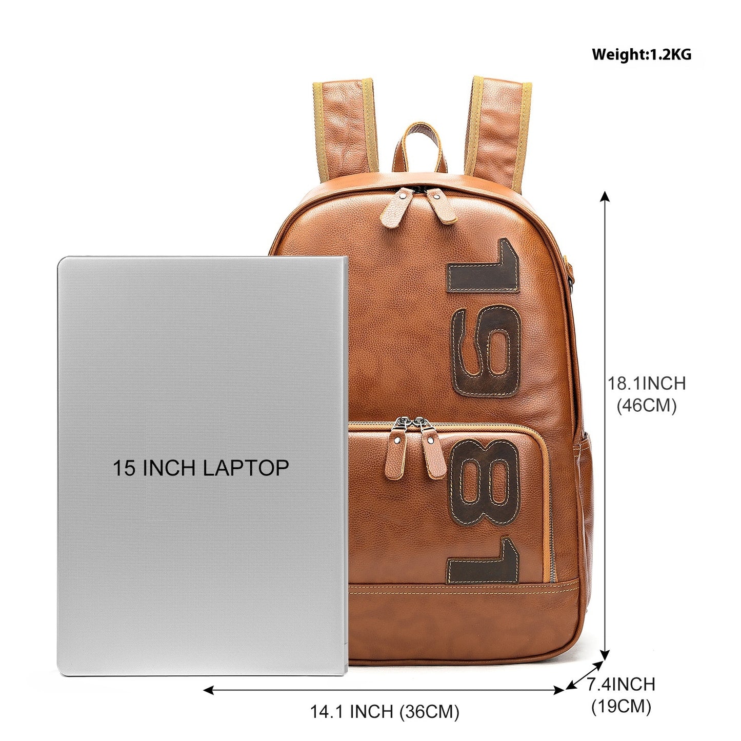 Mochila de cuero de gran capacidad, primera capa de piel de vaca, mochila de viaje de ocio, alto sentido