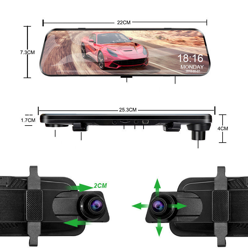 Rétroviseur HD pour enregistreur de conduite multimédia