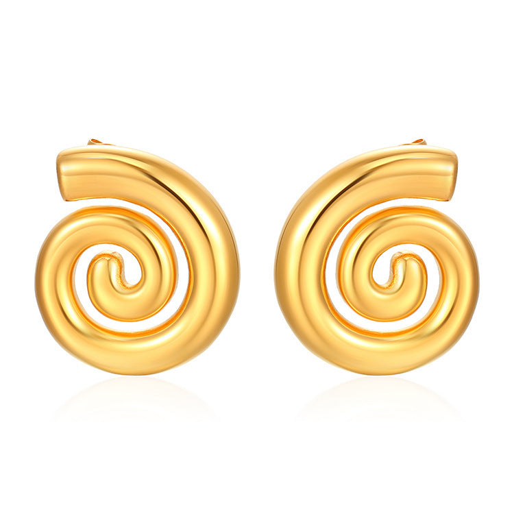 Stainless Steel Rotating Thread Earrings