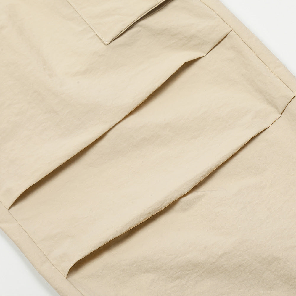 American Street Drawstring Elastic Waist Ankle-tied Trousers