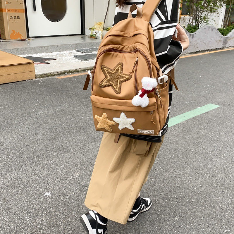 Sac à dos étoile en nylon assorti à la mode pour femmes