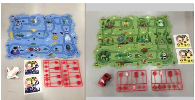 Puzzle pour enfants, vitesse de chemin de fer électrique, assemblage de voiture électrique automatique, scène de ville, Construction, jouet éducatif, cadeau
