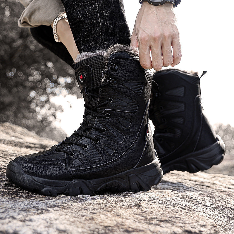 Bottes de neige bottes en coton hiver haut doublé polaire chaud bas lacet à lacets