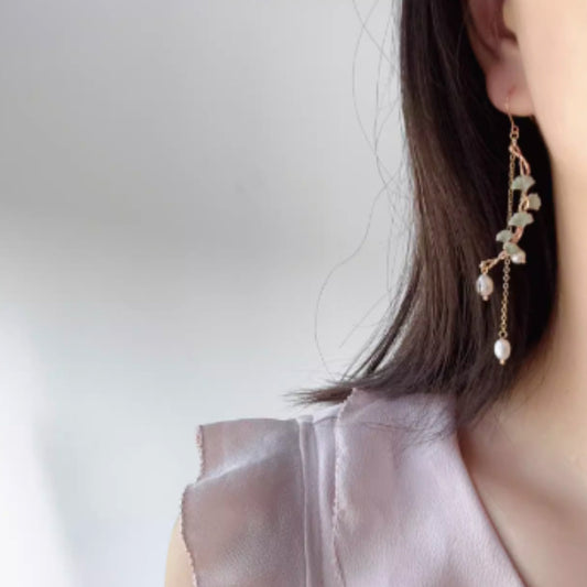 Boucles d'oreilles de niche à pampilles de conception originale de style chinois