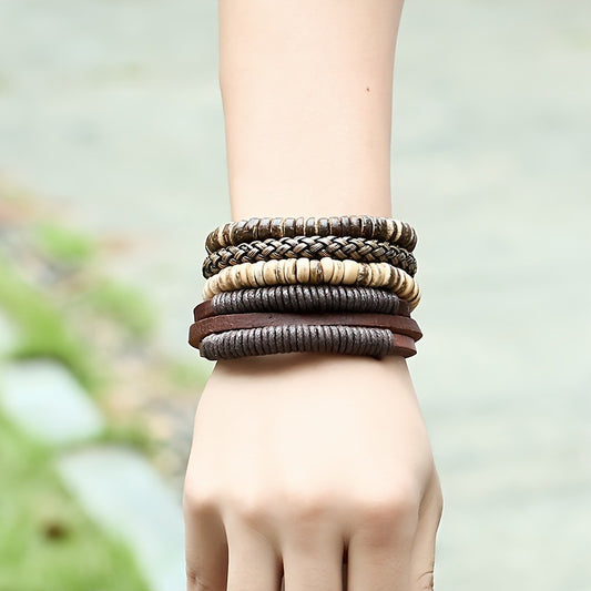 Ensemble de bracelets rétro simples européens et américains, tissage à faire soi-même