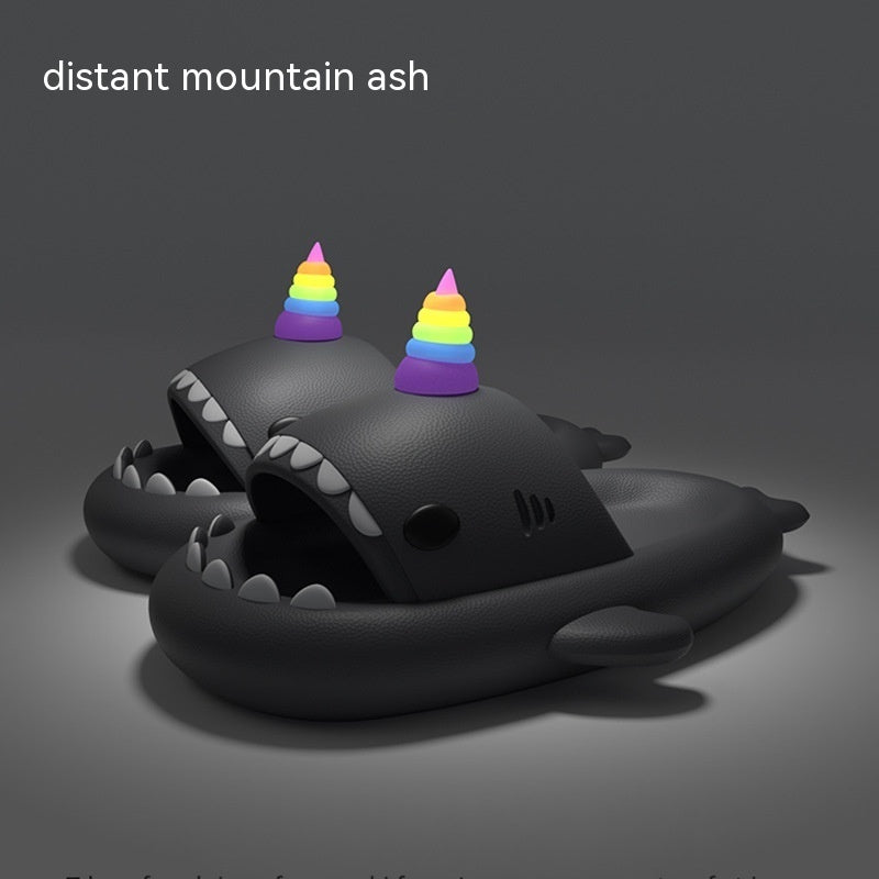 Sandalias luminosas de tiburón para hombre, pareja de zapatillas para el hogar, zapatos de playa para mujer