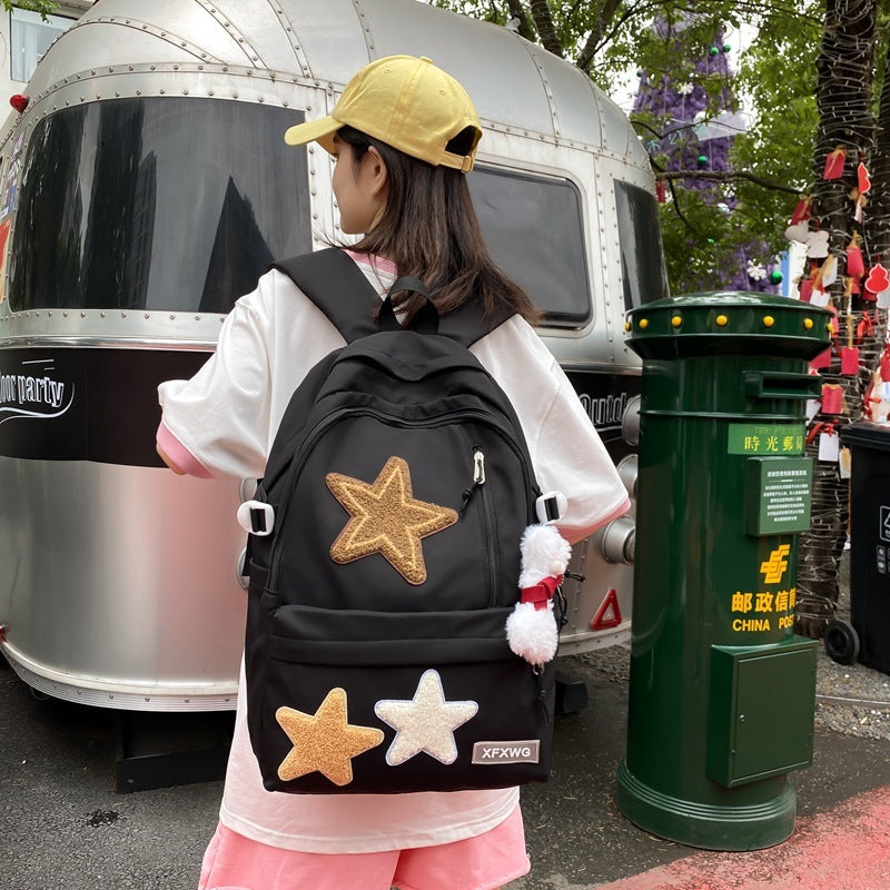 Sac à dos étoile en nylon assorti à la mode pour femmes