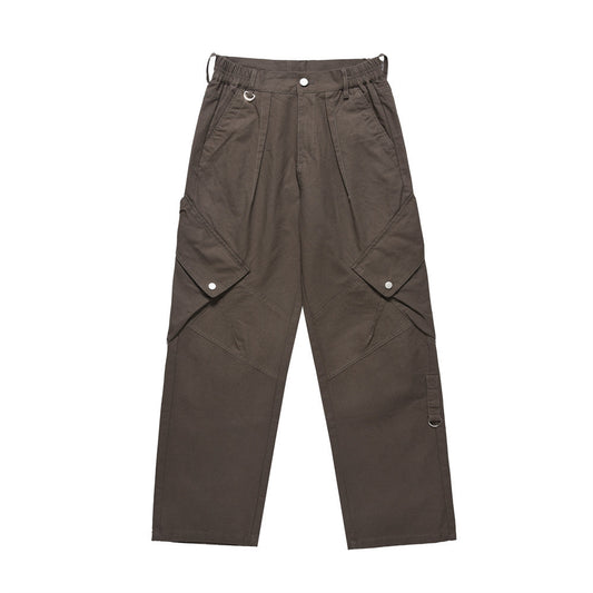 American-style Functional Pocket Design Tooling Straight-leg Trousers